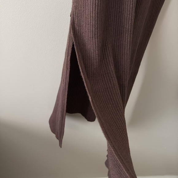 New Lulus Layer Lover Brown Ribbed Knit Tank Dress Sleeveless Side Slit Size XXL - Picture 5 of 10
